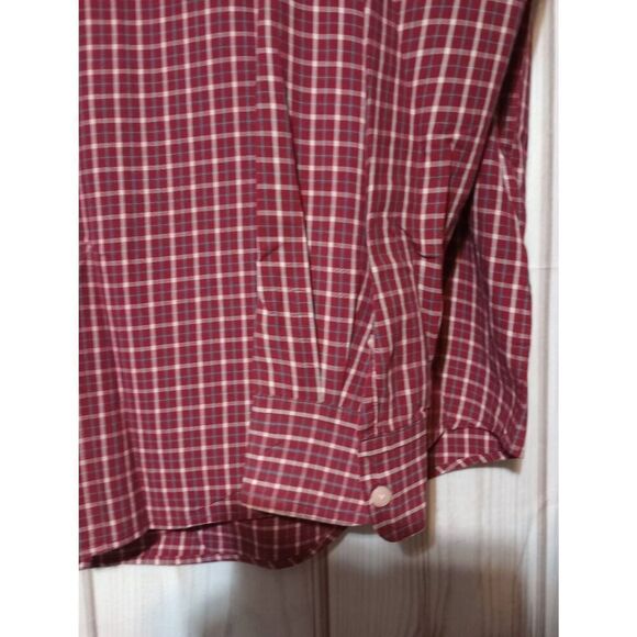 Chaps Shirt Men's 2xl Tall Red Button Front Long Sleeve - Picture 4 of 8